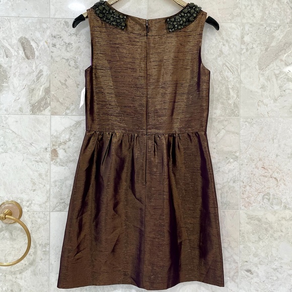 VERA WANG LAVENDER LABEL {8} Dress Metallic Crystals Beading - Picture 4 of 13